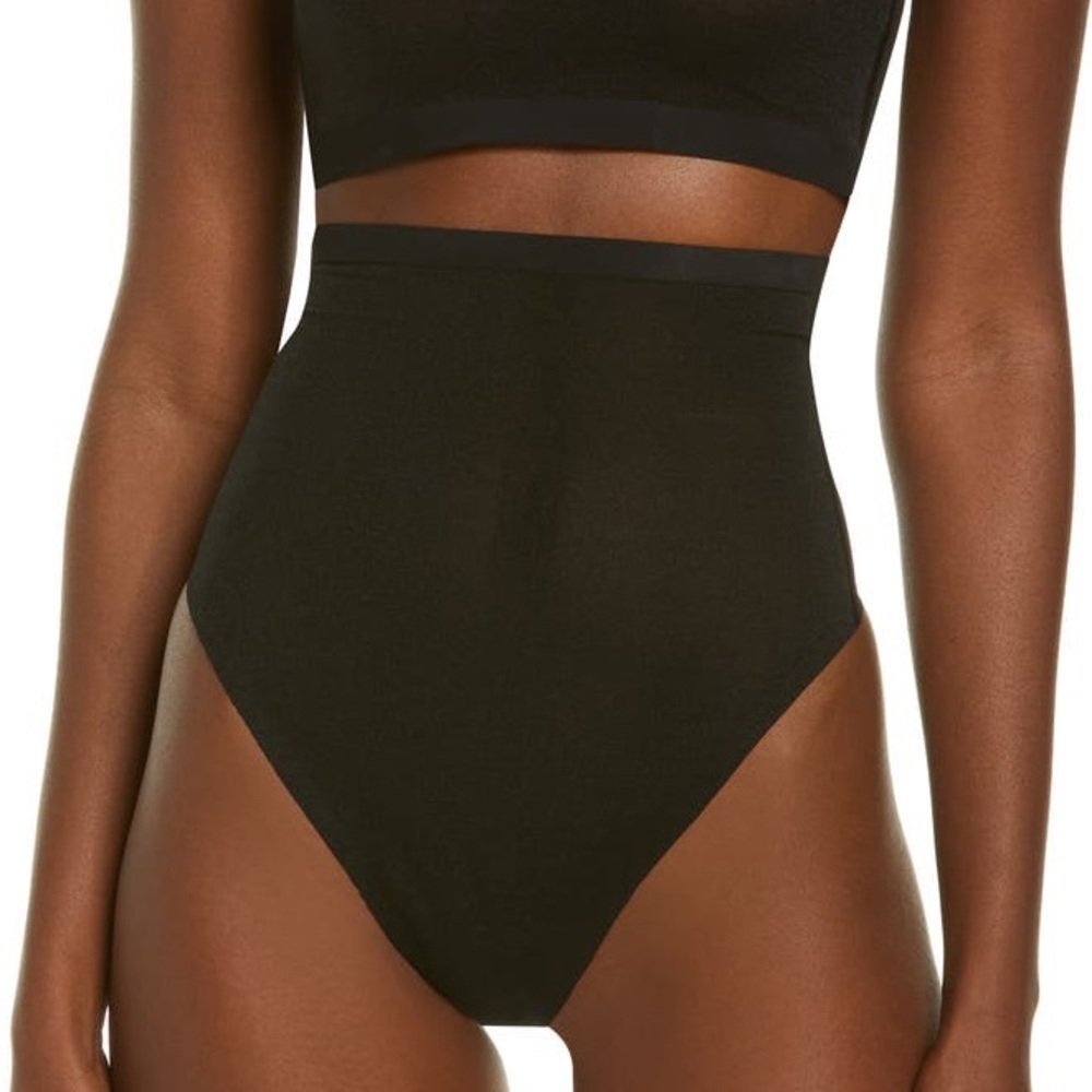 NWT SKIMS Power Mesh High Waist Thong sz XS in Onyx